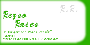 rezso raics business card